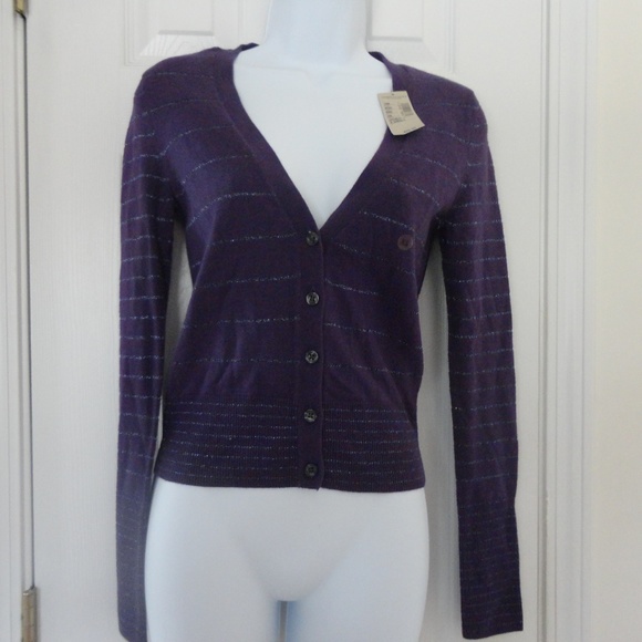 American Eagle Metalic Striped Cardigan Sweater - Picture 1 of 2